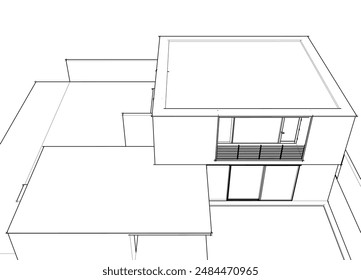 building sketch architecture 3d illustration