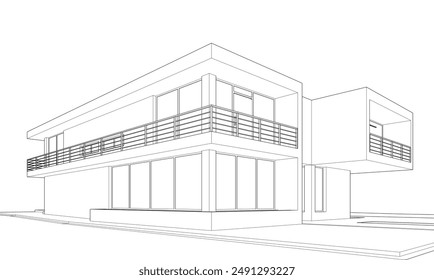 building sketch architecture 3d illustration