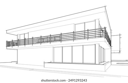 building sketch architecture 3d illustration