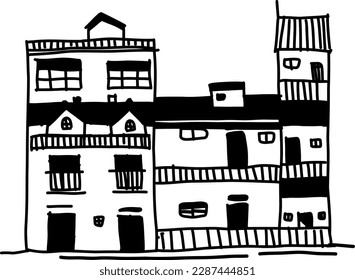 
building sketch hight contrast black and white