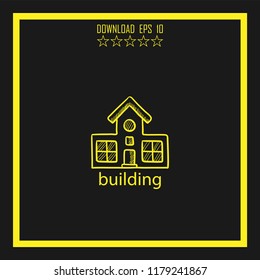 building sketch vector icon