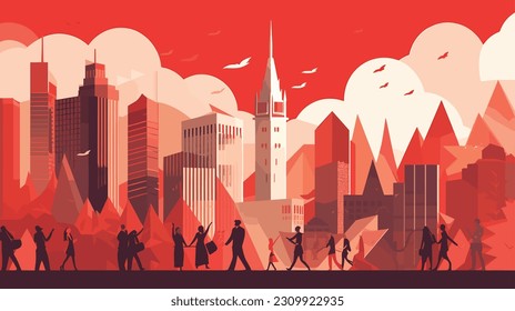 Building, Sky scrappers of Canada, Toronto City, Happy Canada Day, Vector Illustration