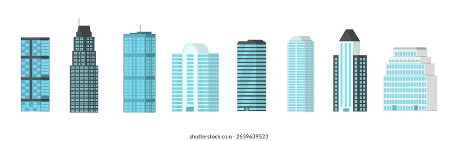 Building skyline with modern architecture residential apartment commercial tower cityscape background urban environment design panorama silhouette illustration estate infrastructure

