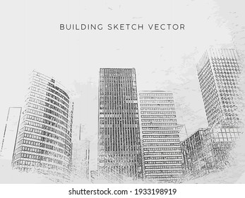 Building skyline sketch vector design