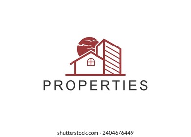 Building skyscraper cityscape logo design business real estate property icon symbol.