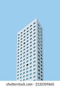 Building Skyscraper in Cityscape Vector, City Business Tower illustration.