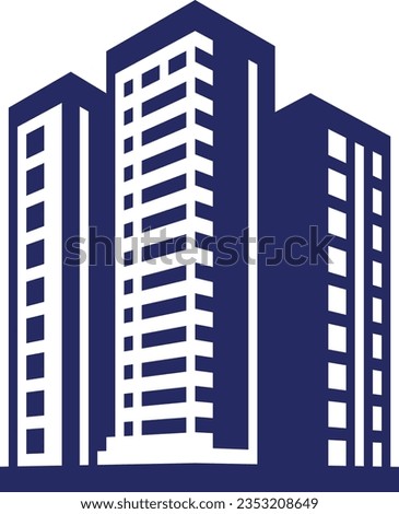 Building, skyscraper, high-rise building, residential complex, logo, icon