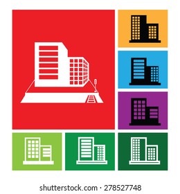 Building skyscraper office in town