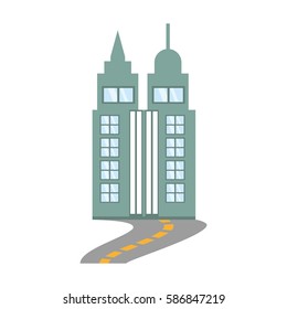 building skyscraper road design vector illustration eps 10