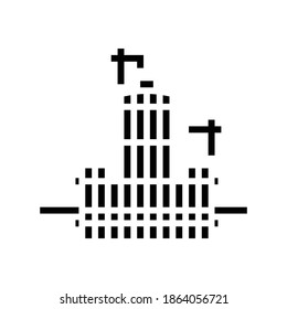 building skyscraper skeleton glyph icon vector. building skyscraper skeleton sign. isolated contour symbol black illustration