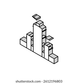 building skyscraper skeleton isometric icon vector. building skyscraper skeleton sign. isolated symbol illustration