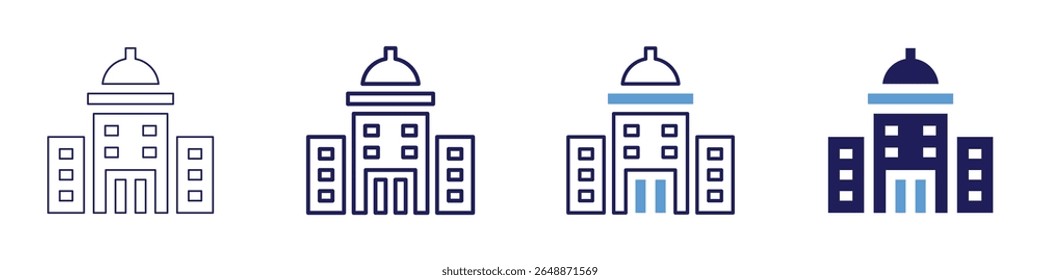 Icono de losas de construcción en 4 estilos diferentes. Línea delgada, línea, línea en negrita, duotono. Estilo duotono. Trazo editable.