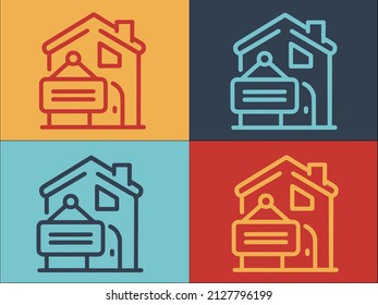 Building Sold Logo Template, Simple Flat Icon of sold,building,property