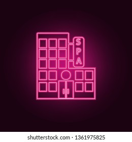 building of the spa center icon. Elements of SPA in neon style icons. Simple icon for websites, web design, mobile app, info graphics