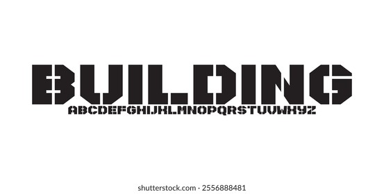 Building, Sport Modern Future bold Alphabet Font. Typography urban style fonts for technology, digital, movie logo bold style. vector illustration
