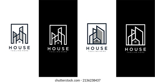 building square logo design inspiration,building logo design, building house logo design vector