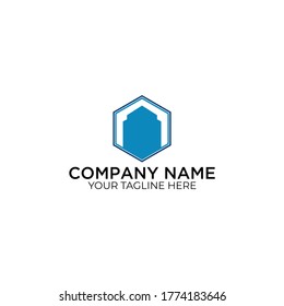 building square logo monogram blue