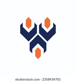 logo cuadrado monograma azul