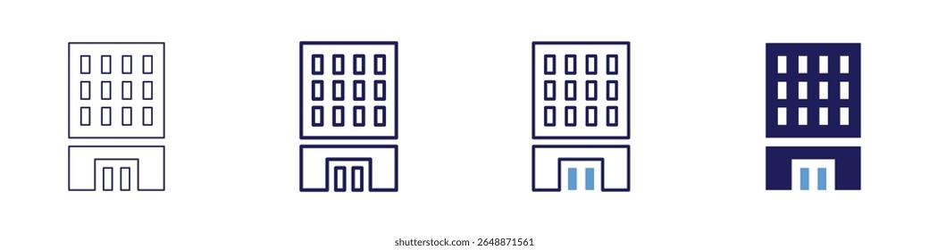 Building standards icon in 4 different styles. Thin Line, Line, Bold Line, Duotone. Duotone style. Editable stroke.