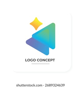 Logotipo de gradiente de construcción y aplicación de estrella