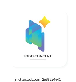 building and star application gradient logo
