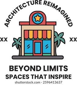 A building with a star on it is described as being "architecture reimagined". The building is described as being beyond limits, and it is said to inspire spaces that are beyond imagination