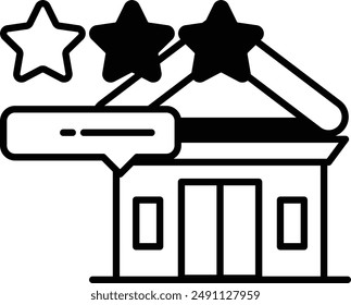 A building with stars on it. The stars are in the shape of a star and are placed on the roof