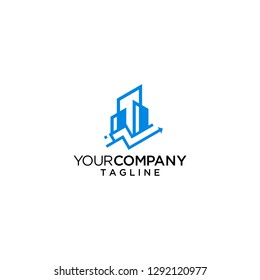 building statistic logo vector illustration