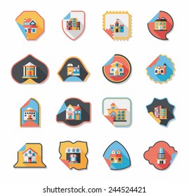 Building sticker flat design background set, eps10