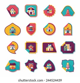 Building sticker flat design background set, eps10