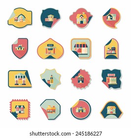 Building sticker flat design background set, eps10