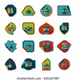 Building sticker flat design background set, eps10