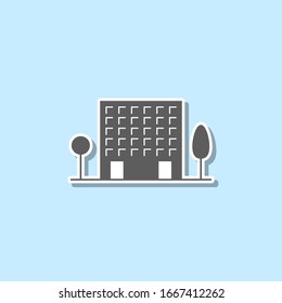 Building sticker icon. Simple thin line, outline vector of web icons for ui and ux, website or mobile application