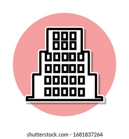 building sticker icon. Simple thin line, outline vector of web icons for ui and ux, website or mobile application