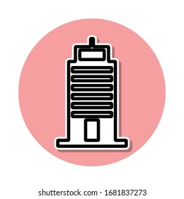 building sticker icon. Simple thin line, outline vector of web icons for ui and ux, website or mobile application