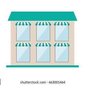 building store construction silhouette icon vector isolated graphic