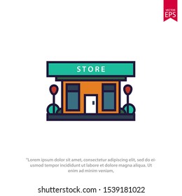 Building store icon isolated on white background. Vector illustration