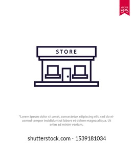 Building store icon isolated on white background. Vector illustration