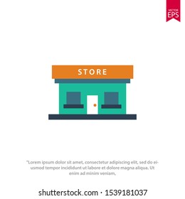 Building store icon isolated on white background. Vector illustration