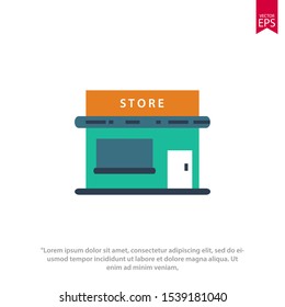 Building store icon isolated on white background. Vector illustration