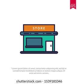 Building store icon isolated on white background. Vector illustration