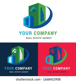 Building store icon symbol initial logo design suitable for Real Estate Building Mortgage Apartments Business illustration element logotype finance apartment corporate marketing civil architecture en