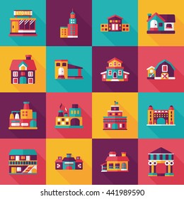 Building and store icons set