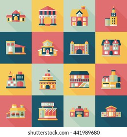 Building and store icons set