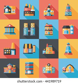 Building and store icons set