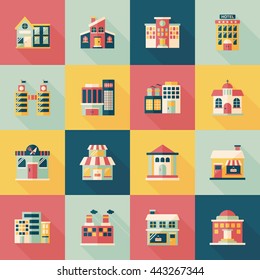 Building and store icons set