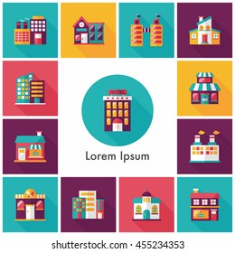 Building and store icons set