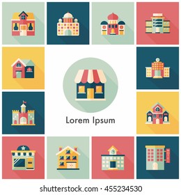 Building and store icons set