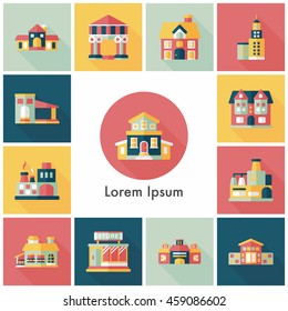 Building and store icons set
