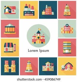 Building and store icons set